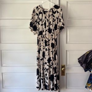 H&M black & white long dress medium